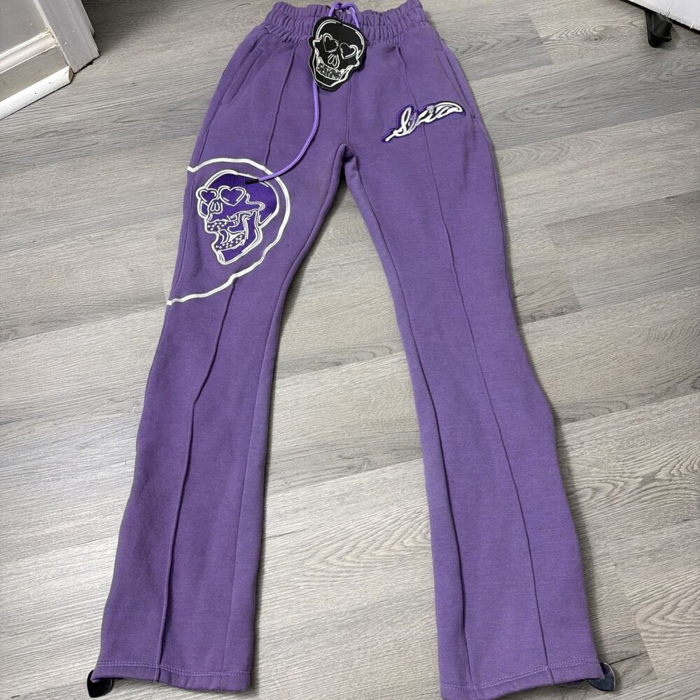Silica Valentines Day Collection Purple Flared Sweatpants Legs Size Small
